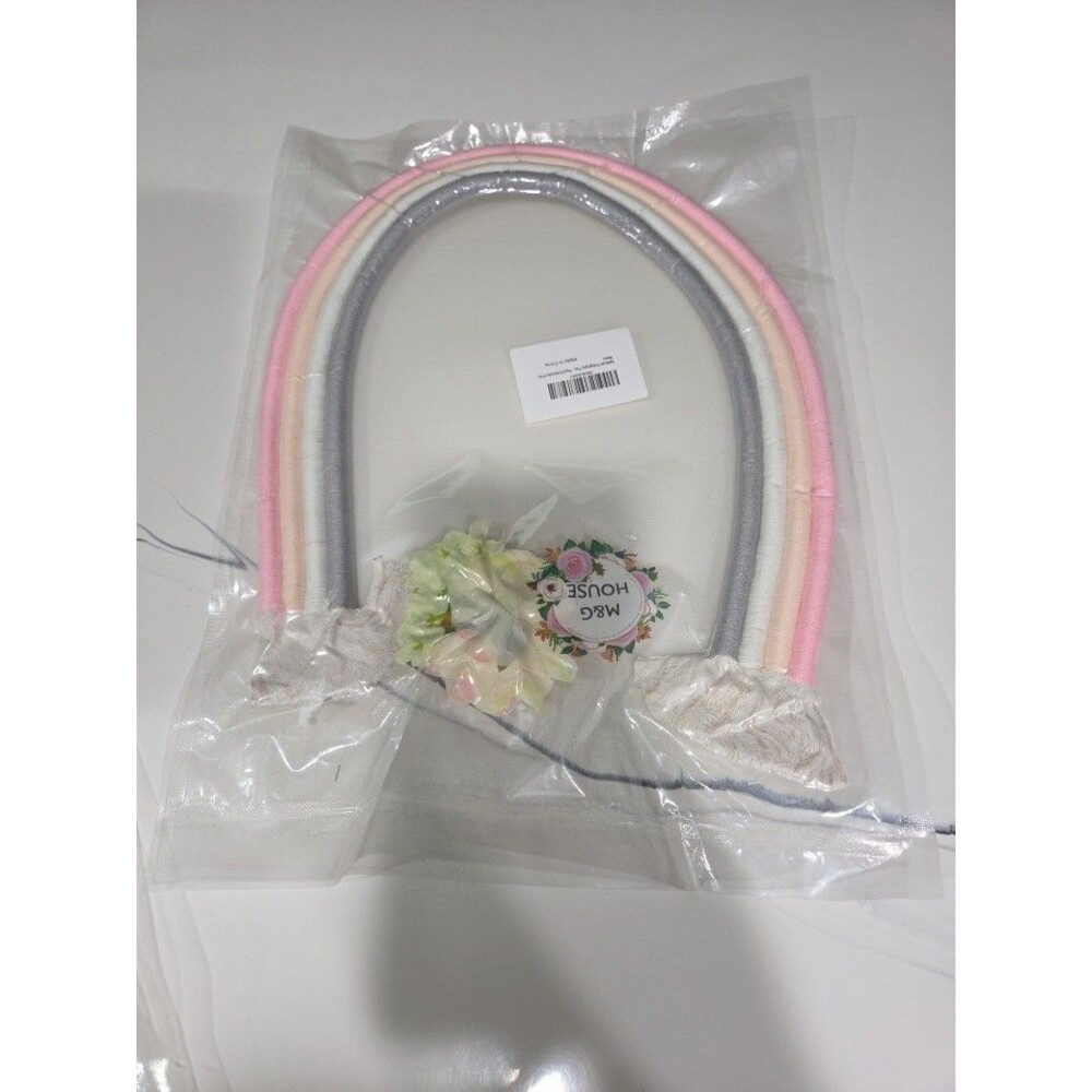 Newborn Photography Props Macrame Rainbow & Pearls Newborn Photo Prop B13